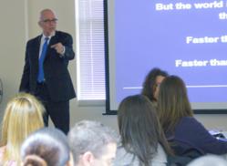 Featured speaker Jim Warford leads a discussion on boosting atudent achievement.